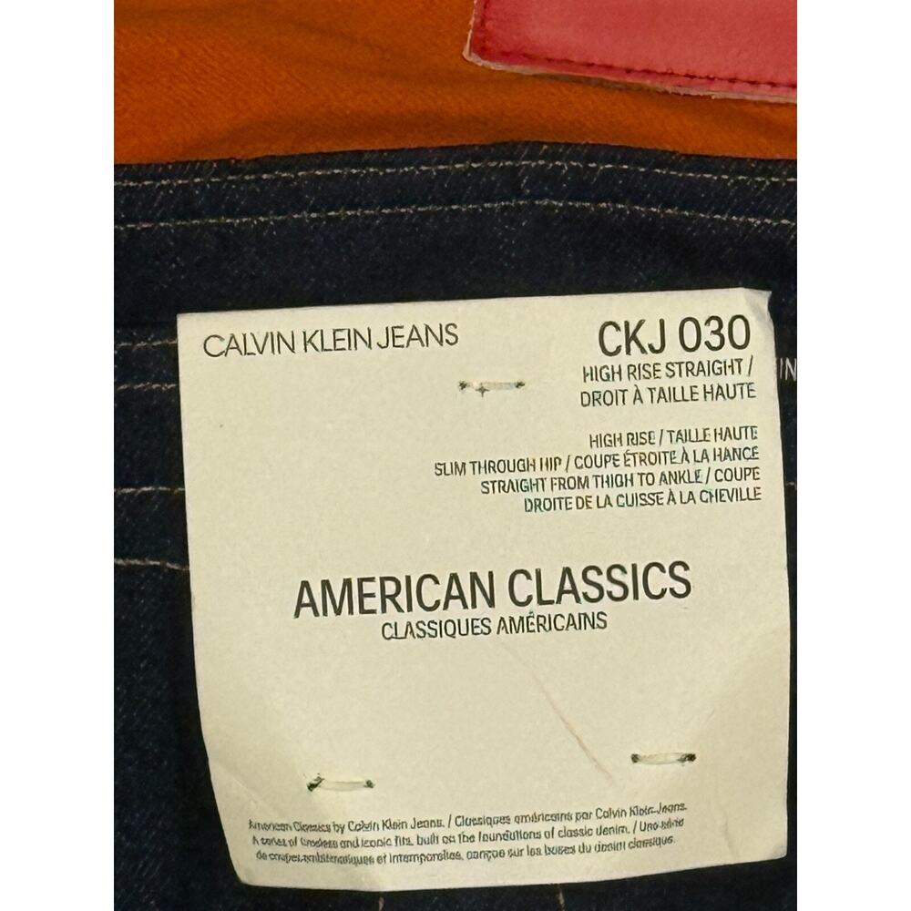 Calvin Klein Jeans Womens Size 32x30 Purple Blue Denim Straight Leg High Rise - Picture 8 of 9
